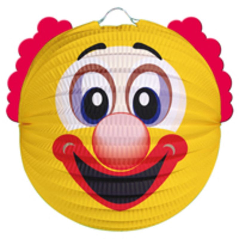 Foto van Feest lampion gele clown 20 cm - feestlampionnen