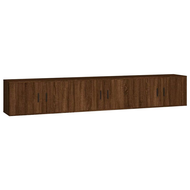 Foto van The living store tv-wandmeubel met 3 stuks - 80 x 34.5 x 40 cm - bruineiken