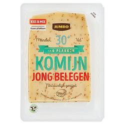 Foto van 2 voor € 4,50 | umbo jong belegen komijn kaas 30+ plakken 190g aanbieding bij jumbo