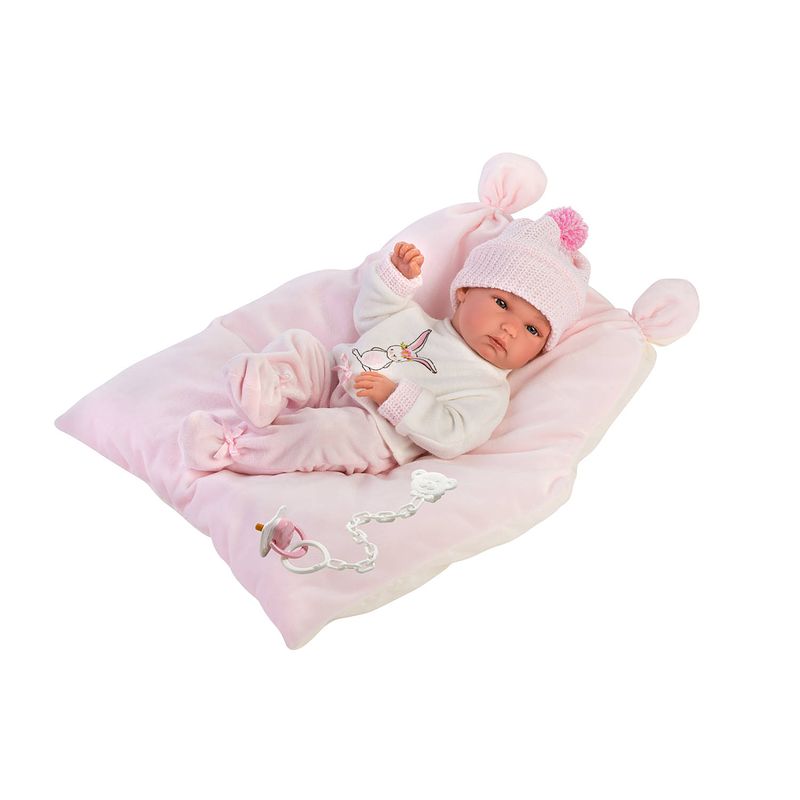 Foto van Llorens babypop rosa met aankleed kussen 35 cm