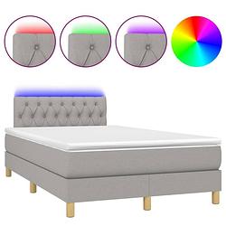 Foto van The living store boxspring lichtgrijs 120x200 cm - led - pocketvering matras