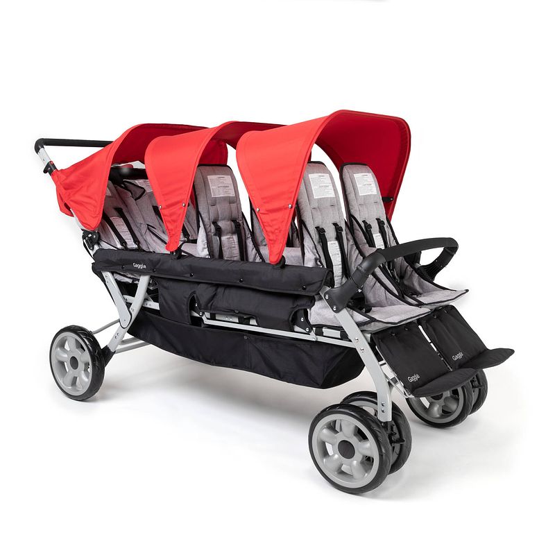 Foto van Gaggle jamboree opvouwbare kinderwagen voor 6 kinderen in rood