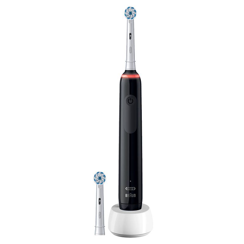 Foto van Oral-b elektrische tandenborstel pro 3 3000 sensi zwart - 3 poetsstanden