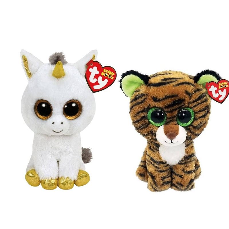 Foto van Ty - knuffel - beanie boo's - pegasus unicorn & tiggy tiger