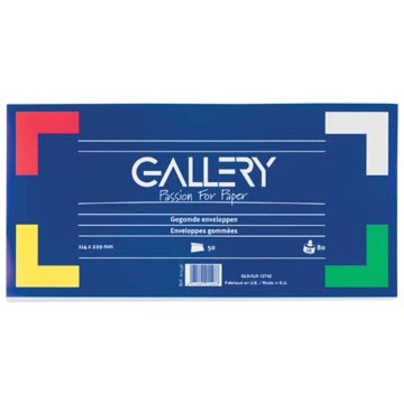 Foto van Gallery enveloppen ft 114 x 229 mm, gegomd, pak van 50 stuks