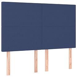 Foto van The living store klassiek hoofdbord blauw - 144x118 cm - verstelbaar