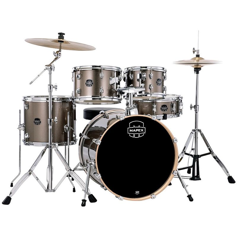 Foto van Mapex venus fusion copper metallic 5-delig drumstel incl. bekkens en hardware