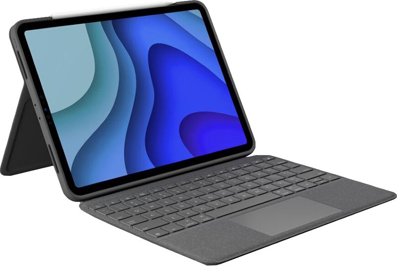 Foto van Logitech folio touch apple ipad pro 11 inch (2021/2020) toetsenbord hoes qwerty grijs