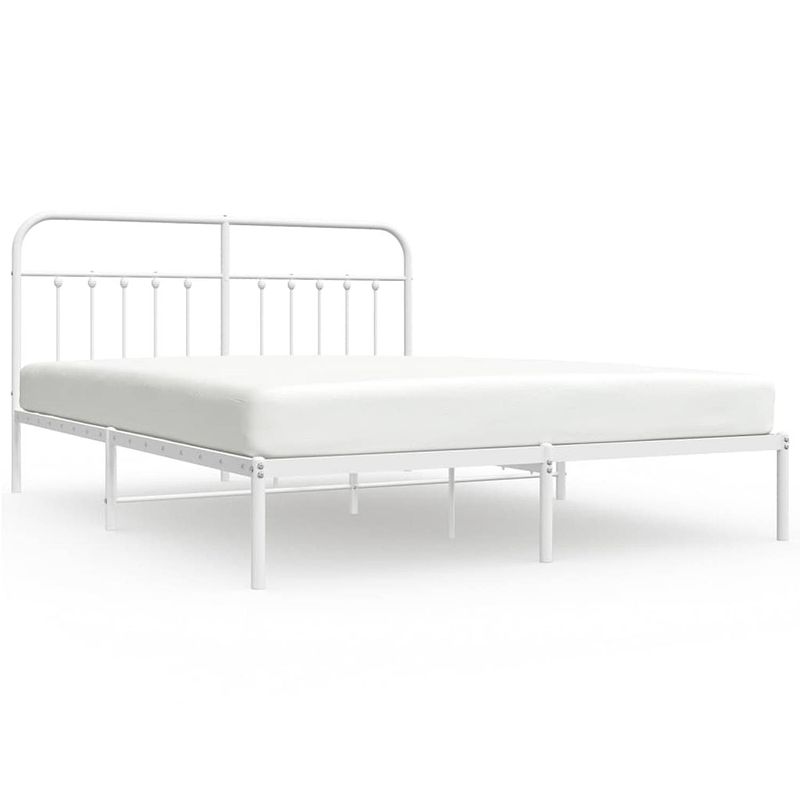 Foto van The living store klassiek bedframe - metalen constructie - metalen latten en poten - extra opbergruimte - comfortabele