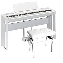 Foto van Yamaha p-515wh digitale piano wit + onderstel wit + pedaal-unit + pianobank