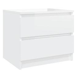 Foto van The living store nachtkastje hoogglans wit - 50x39x43.5 cm - stevige constructie