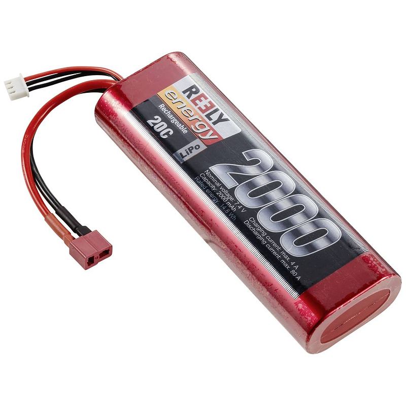 Foto van Reely lipo accupack 7.4 v 2000 mah aantal cellen: 2 20 c hardcase t-stekkersysteem