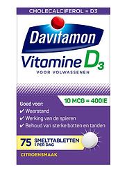 Foto van Davitamon vitamine d 400ie smelttabletten citroen