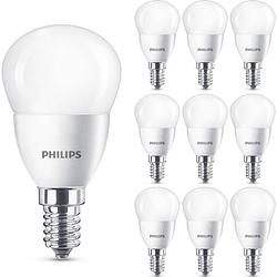 Foto van Philips voordeelverpakking led kogellampen e14 - mat - p45 kogel - 2700k - 5.5w - 10 led lampen