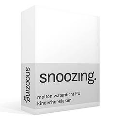 Foto van Snoozing molton - waterdicht pu - kinderhoeslaken - junior - 70x150 cm - wit