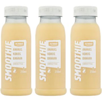 Foto van Jumbo verse smoothie ananas, kokos & banaan 3 x 250ml