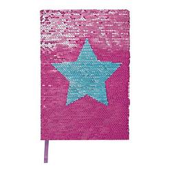 Foto van Moses notitieboek met draai-pailletten a5 roze
