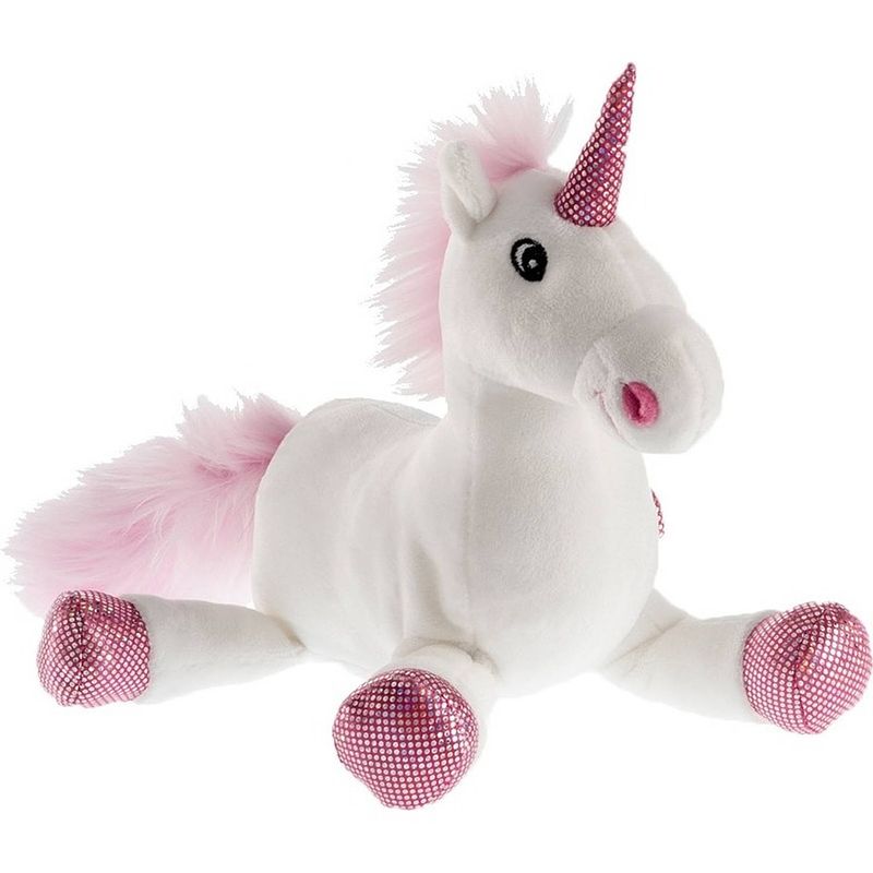 Foto van Pluche witte/roze eenhoorn knuffel 38 cm speelgoed - knuffeldier