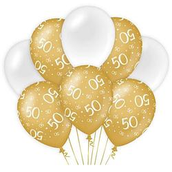 Foto van Paper dreams ballonnen 50 jaar dames latex goud/wit