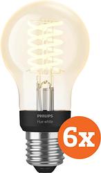 Foto van Philips hue filamentlamp white standaard e27 6-pack