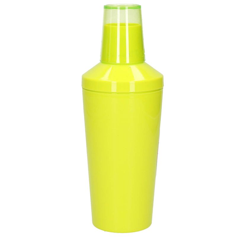 Foto van Cocktailshaker van kunststof in het groen 500 ml - 23 cm hoog - cocktailshakers