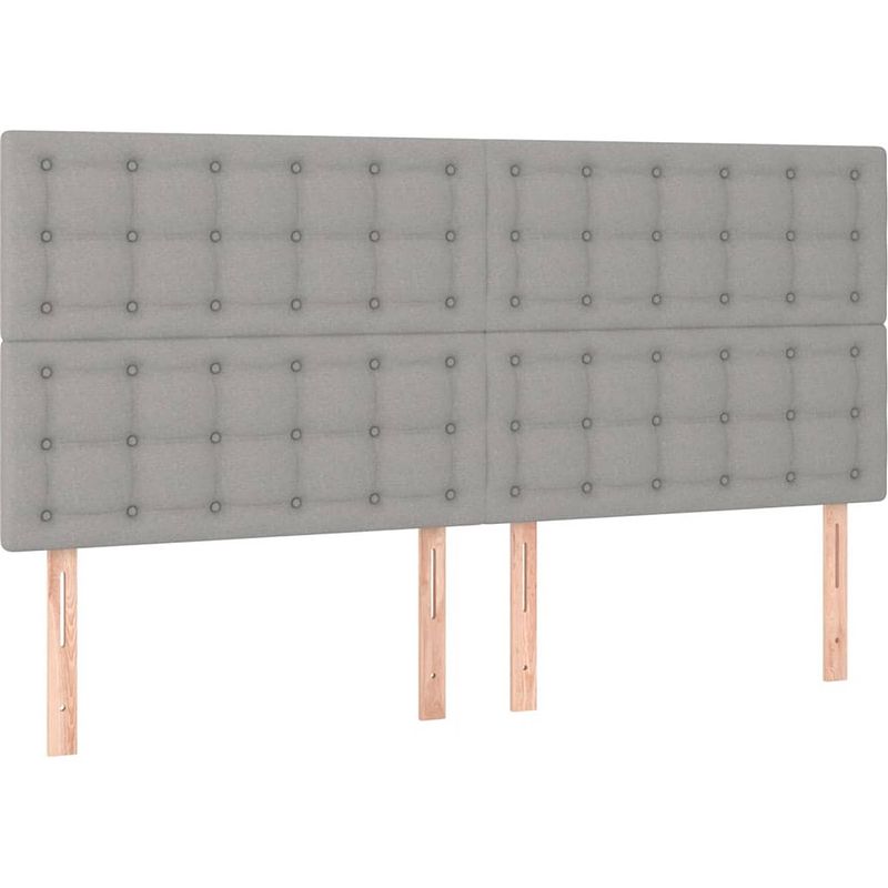 Foto van The living store boxspringbed - comfort - bed en matras - 160 x 200 cm - lichtgrijs