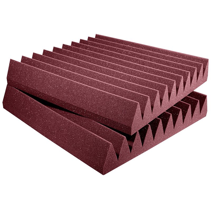 Foto van Auralex studiofoam wedges burgundy 61x61x10cm absorber rood (6-delig)