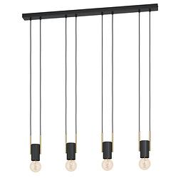 Foto van Eglo bitachito hanglamp - e27 - 93 cm - zwart/koper