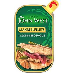 Foto van John west makreelfilets in zonnebloemolie 115 gram bij jumbo