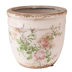 Foto van Clayre & eef bloempot ø 15x14 cm roze beige keramiek bloemen bloempot binnen plantenpot plant pot roze bloempot binnen