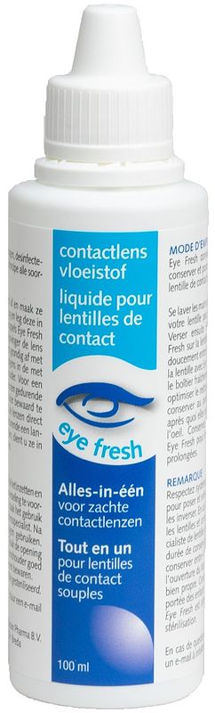 Foto van Eye fresh lenzenvloeistof alles-in-1 zacht mini 100ml