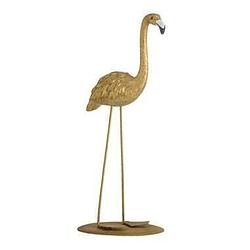 Foto van Ornament flamingo - goudkleur - 20x10,5x8 cm - leen bakker