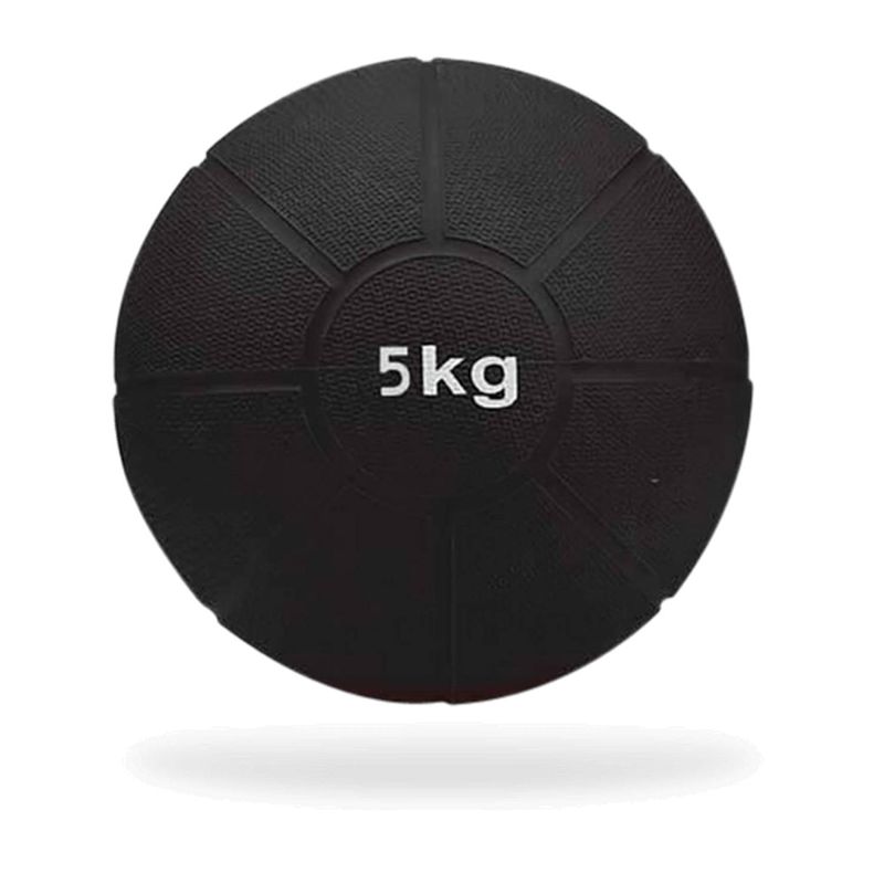 Foto van Matchu sports medicine ball 5kg - zwart - ø 22cm - massief rubber