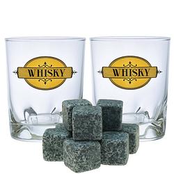 Foto van Durobor whiskyglazen - set 6x stuks 240 ml - 9x whisky stenen - whiskeyglazen