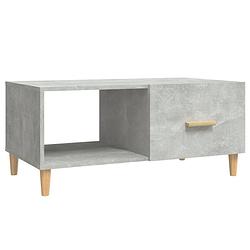 Foto van The living store salontafel - bewerkt hout - 89.5 x 50 x 40 cm - betongrijs