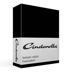 Foto van Cinderella katoen-satijn hoeslaken - 100% katoen-satijn - 1-persoons (90x200 cm) - black