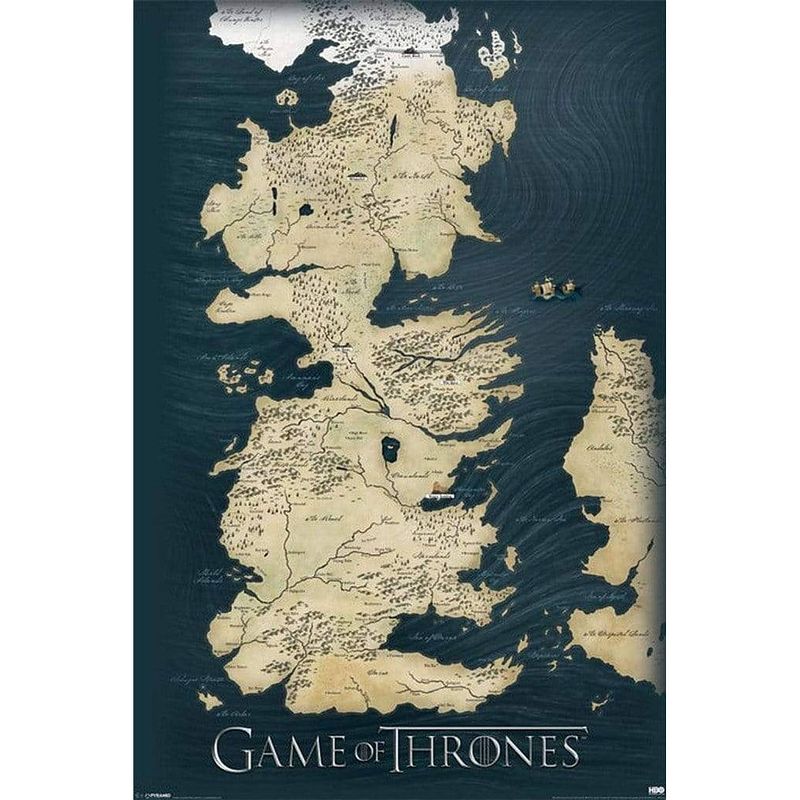 Foto van Pyramid game of thrones map poster 61x91,5cm