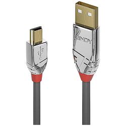 Foto van Lindy usb-kabel usb 2.0 usb-a stekker, usb-mini-b stekker 0.5 m grijs 36630