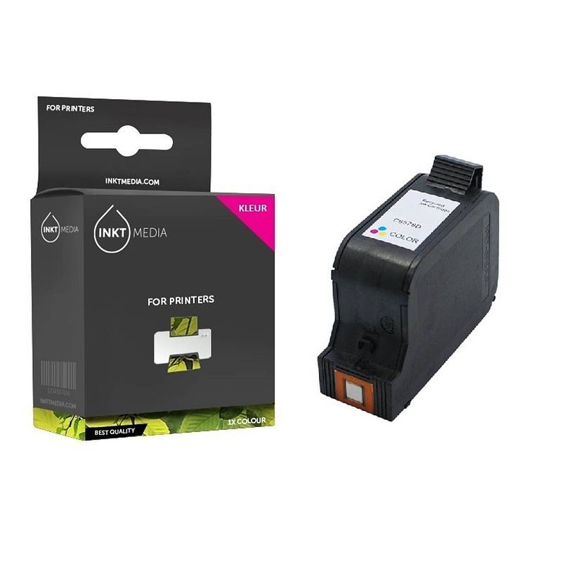 Foto van Inktmedia® - inktcartridge - alternatief voor de hp 17 (c6625ae) inktcartridge kleur