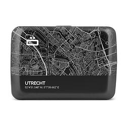 Foto van Ogon designs stockholm v2 rfid creditcardhouder - v2.0 smart case - aluminium - zwart - city map - utrecht
