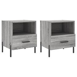 Foto van Vidaxl nachtkastjes 2 st 40x35x47,5 cm bewerkt hout grijs sonoma eiken