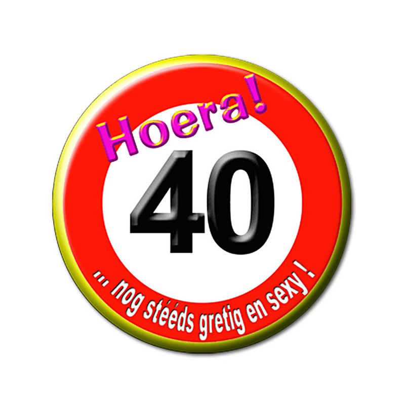 Foto van Paper dreams button klein - 40 jaar verkeersbord