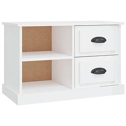 Foto van The living store tv-kast trendy - tv-meubel met opbergruimte - 73x35.5x47.5 cm - hoogglans wit