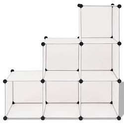 Foto van The living store opbergmeubel organizer - 110 x 37 x 110 cm - 6 vakken - pp en staaldraad