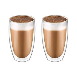 Foto van Krumble latte macchiato glas dubbelwandig 400ml - set van 2