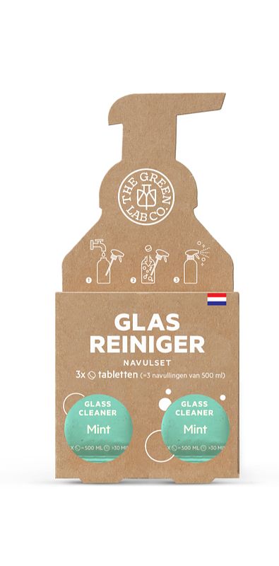 Foto van The green lab co. navul set glasreiniger tabletten munt