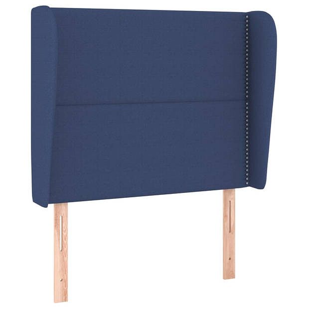 Foto van Vidaxl hoofdbord met randen 83x23x118/128 cm stof blauw