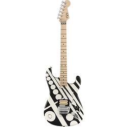 Foto van Evh striped series circles white & black satin elektrische gitaar met gigbag