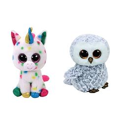 Foto van Ty - knuffel - beanie boo's - harmonie unicorn & owlette owl