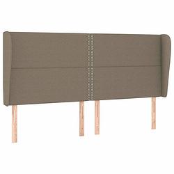 Foto van Vidaxl hoofdbord met randen 163x23x118/128 cm stof taupe